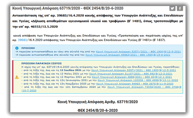 Ισχύς Κωδικοποιημένων αρχείων Νομοθεσίας